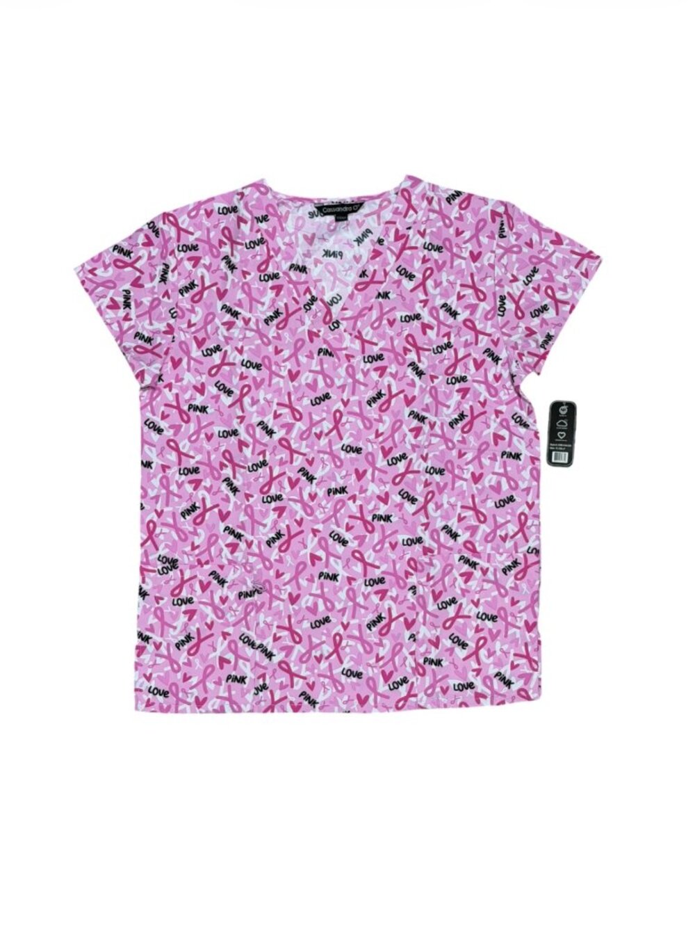 Pink Ribbon Breast Cancer Awareness Scrub Top - Women’s Small | NEW